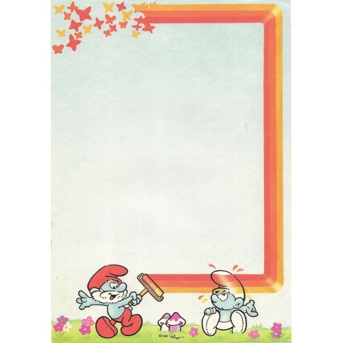 Ano 1987. Papel de Carta Antigo Os Smurfs Peyo CAZ