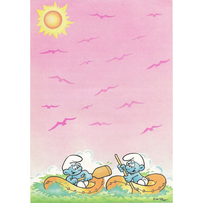 Ano 1987. Papel de Carta Antigo Os Smurfs Peyo CRS