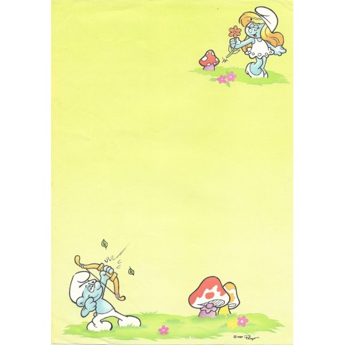 Ano 1987. Papel de Carta Antigo Os Smurfs Peyo CVD