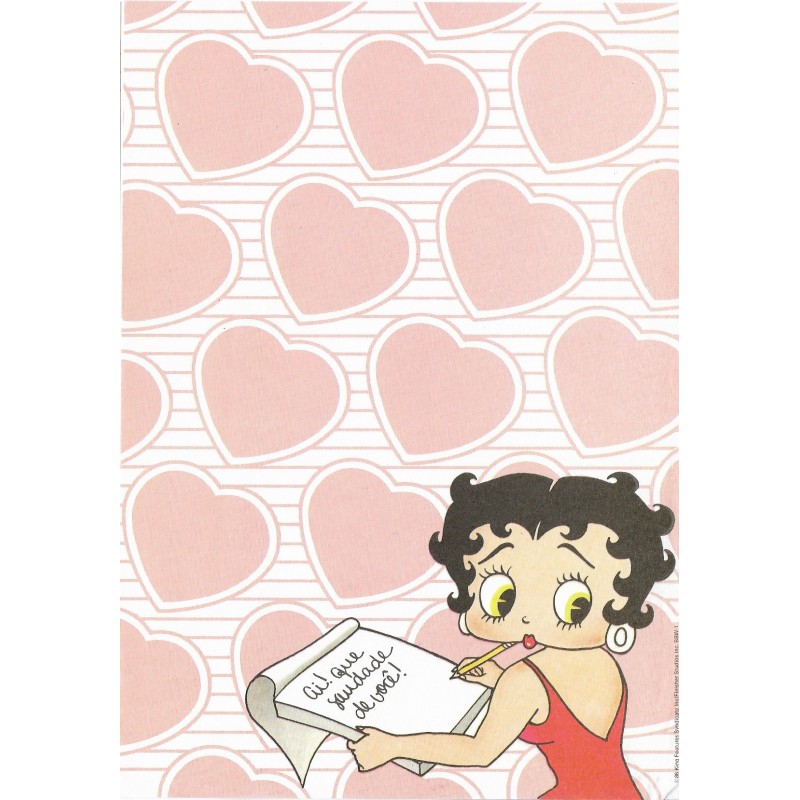 Ano 1986. Papel de Carta Antigo Betty Boop BBW1