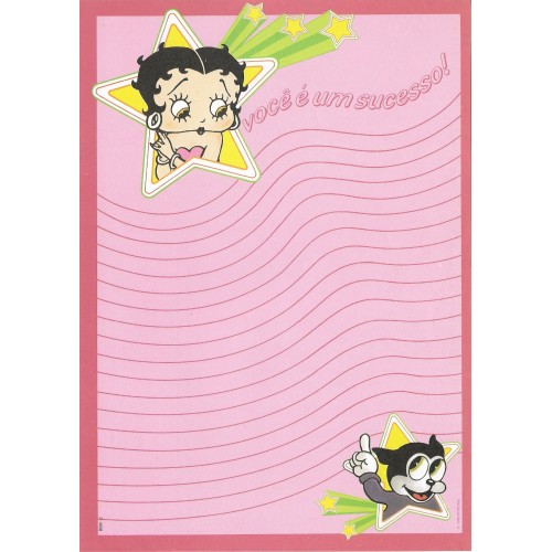 Ano 1986. Papel de Carta Avulso Antigo Betty Boop BBW2