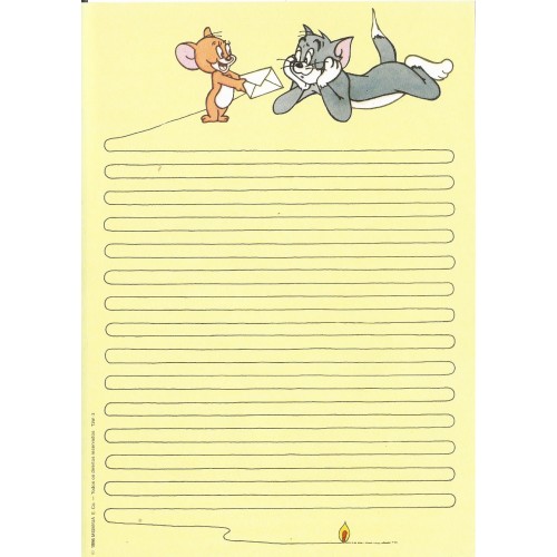 Ano 1986. Papel de Carta Antigo Tom & Jerry TJW3