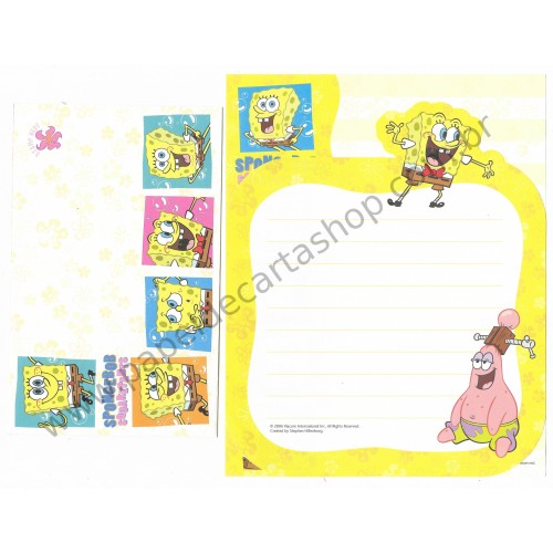 Ano 2006. Conjunto de Papel de Carta Importado Sponge Bob