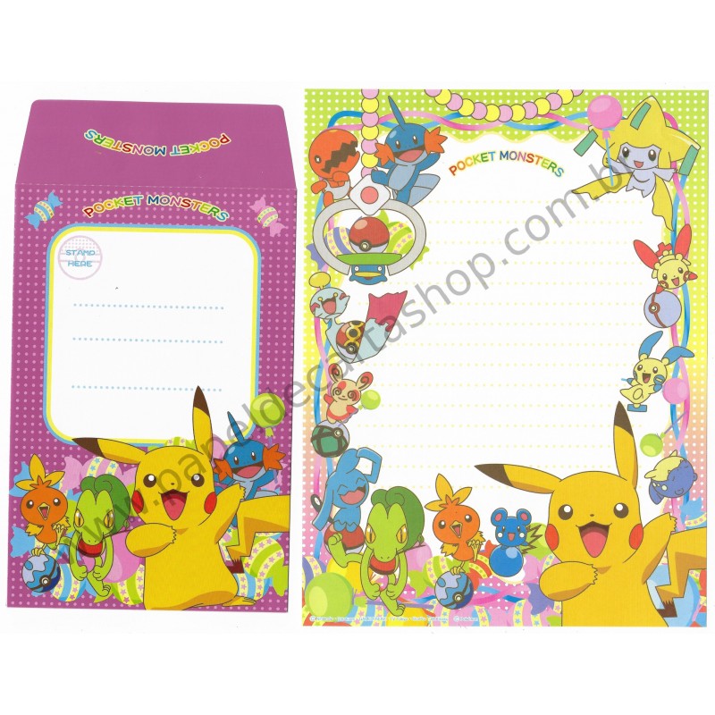 Conjunto de Papel de Carta Pocket Monsters Pokémon Nintendo
