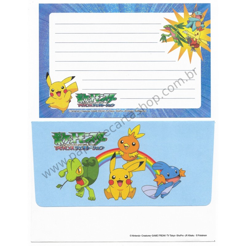 Conjunto de Papel de Carta Pequeno Pocket Monsters Pokémon Nintendo