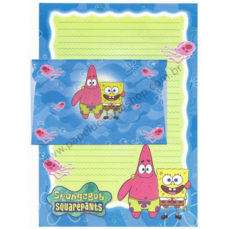 Conjunto de Papel de Carta Importado Sponge Bob Squarepants CAZ