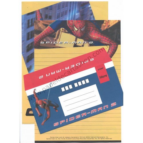 Ano 2004. Conjunto de Papel de Carta SPIDER-MAN 2