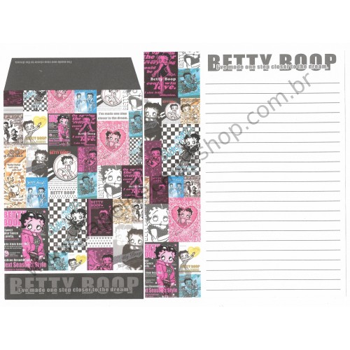 Ano 2004. Conjunto de Papel de Carta IMPORTADO Betty Boop CRUX 6