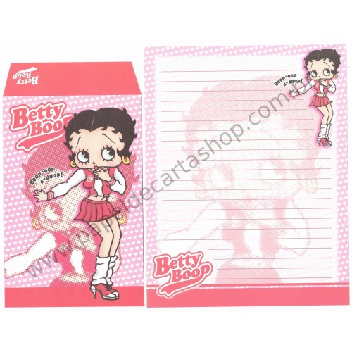 Ano 2004. Conjunto de Papel de Carta IMPORTADO Betty Boop CRUX 7