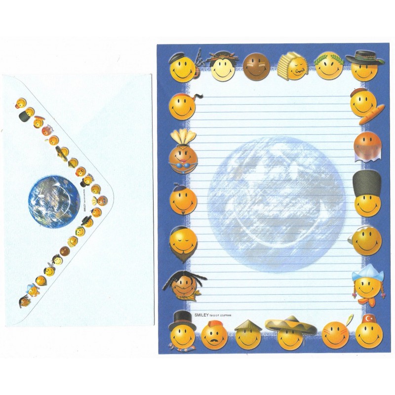 Conjunto de Papel de Carta Importado Smiley 1