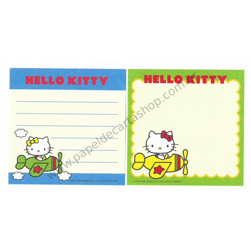 Ano 2000. Kit 2 Notas Hello Kitty Airplane Vintage Sanrio