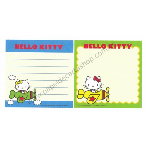 Ano 2000. Kit 2 Notas Hello Kitty Airplane Vintage Sanrio