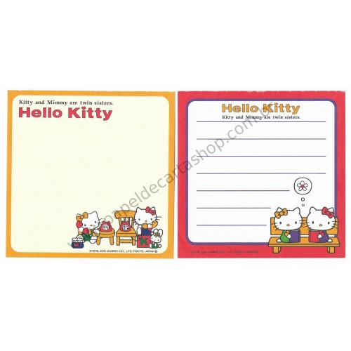 Ano 2000. Kit 2 Notas Hello Kitty & Mimi Vintage Sanrio