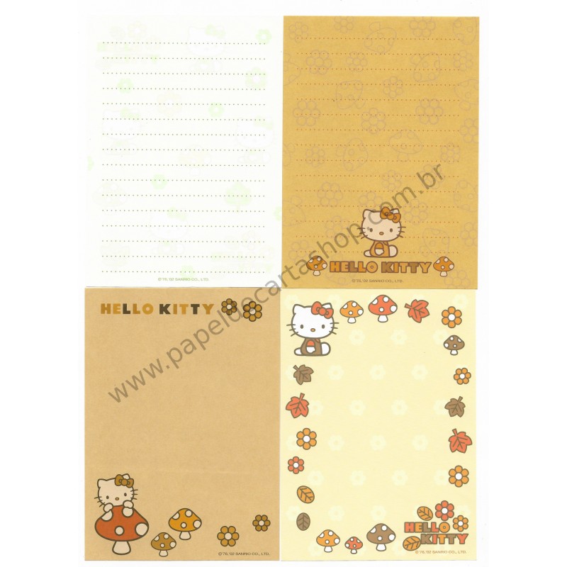 Ano 2002. Kit 4 Notas Hello Kitty Cogumelos Sanrio