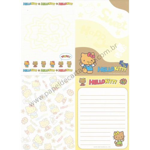 Ano 2002. Kit 4 Notas Hello Kitty Tanned Sanrio