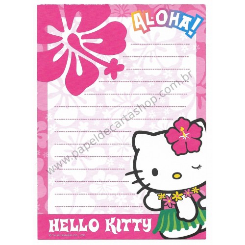 Ano 2004. Nota Hello Kitty Aloha Grande Sanrio