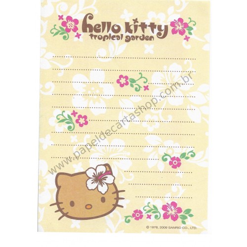 Ano 2009. Nota Hello Kitty Tropical Garden Grande Sanrio