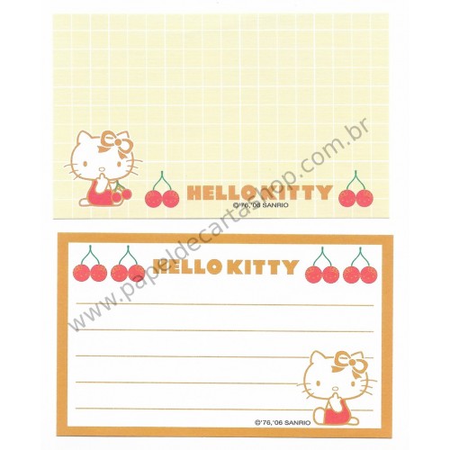 Ano 2006. Kit 2 Notinhas Hello Kitty Cherry CVM Sanrio