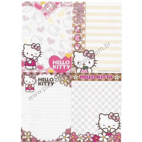 Ano 2009. Kit 4 Notas Grandes Hello Kitty Apple CXZ Sanrio