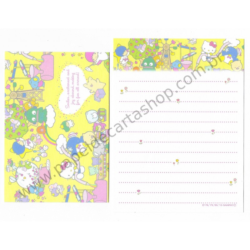 Ano 2015. Conjunto de Mini-Papel de Carta Hello Kitty & SANRIO CHARACTERS Fun All Around 2