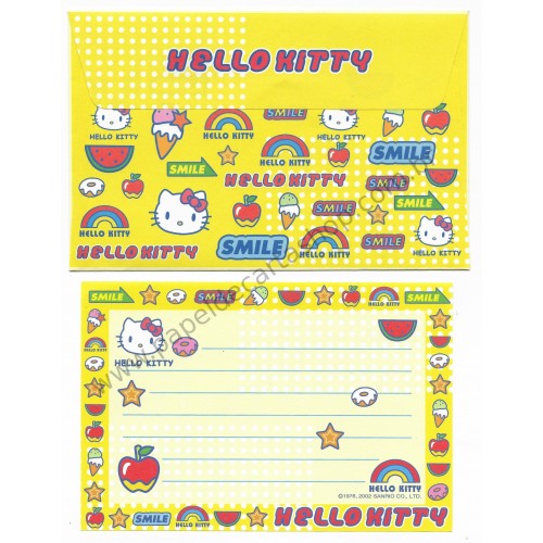 Ano 2002. Conjunto de Papel de Carta P Hello Kitty Smile Sanrio