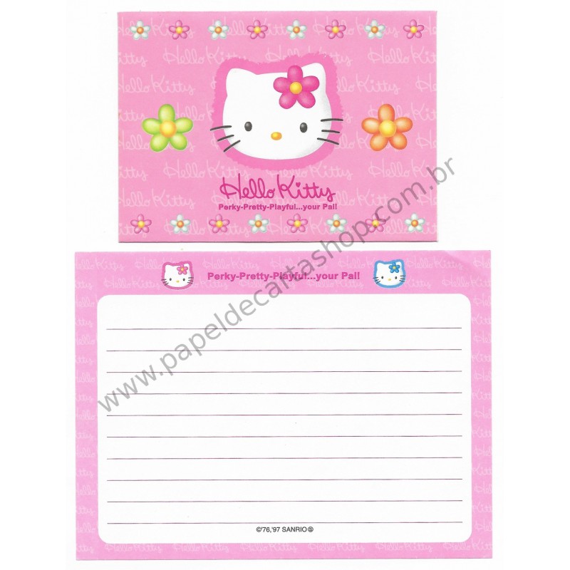 Ano 1997. Conjunto de Papel de Carta Hello Kitty Pal P Antigo (Vintage) Sanrio