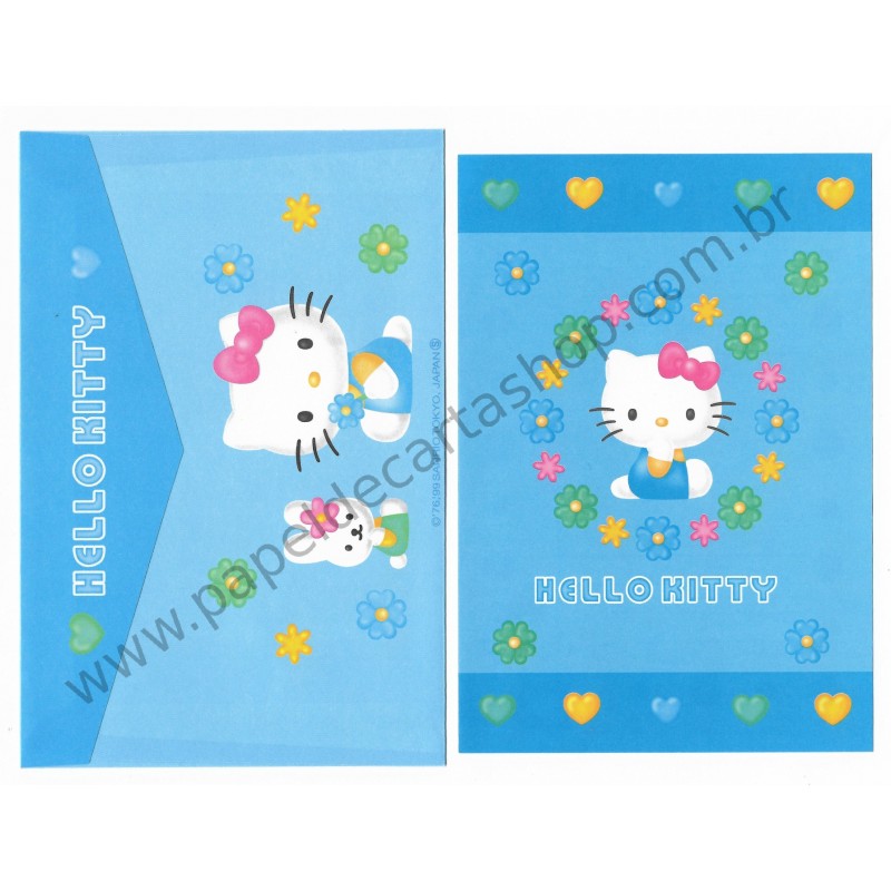 Ano 1999. Conjunto de Papel de Carta P Hello Kitty CAZ Sanrio