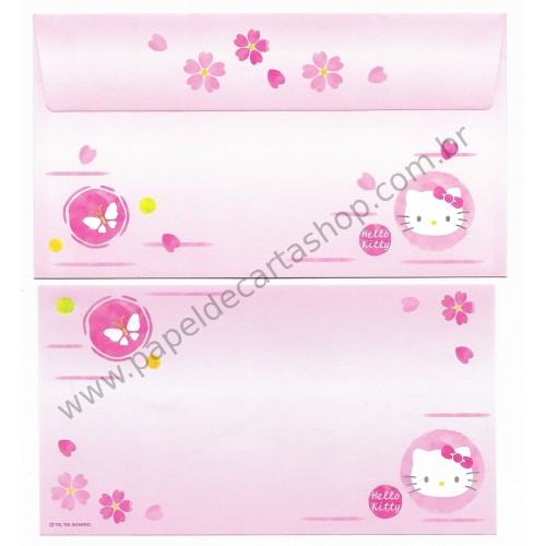 Ano 2005. Conjunto de Papel de Carta Gotōchi Kitty Regional CRS - Sanrio Japão