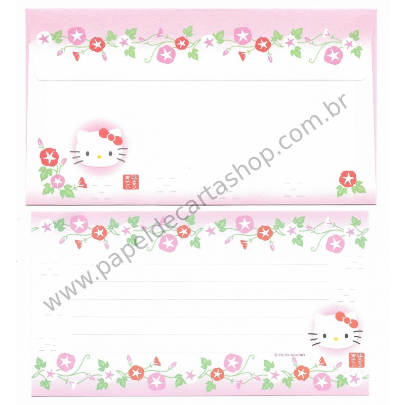 Ano 2004. Conjunto de Papel de Carta Gotōchi Kitty Regional CRS - Sanrio Japão