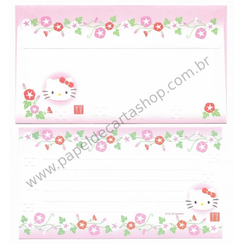 Ano 2004. Conjunto de Papel de Carta Gotōchi Kitty Regional CRS - Sanrio Japão