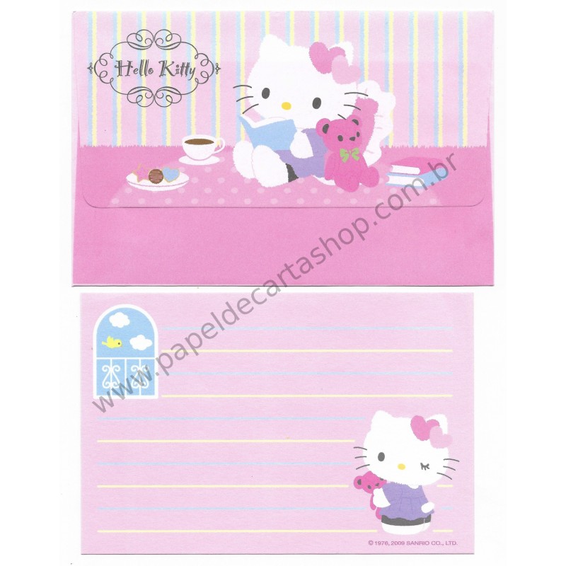 Ano 2009. Conjunto de Papel de Carta Hello Kitty Bird Pequeno Sanrio