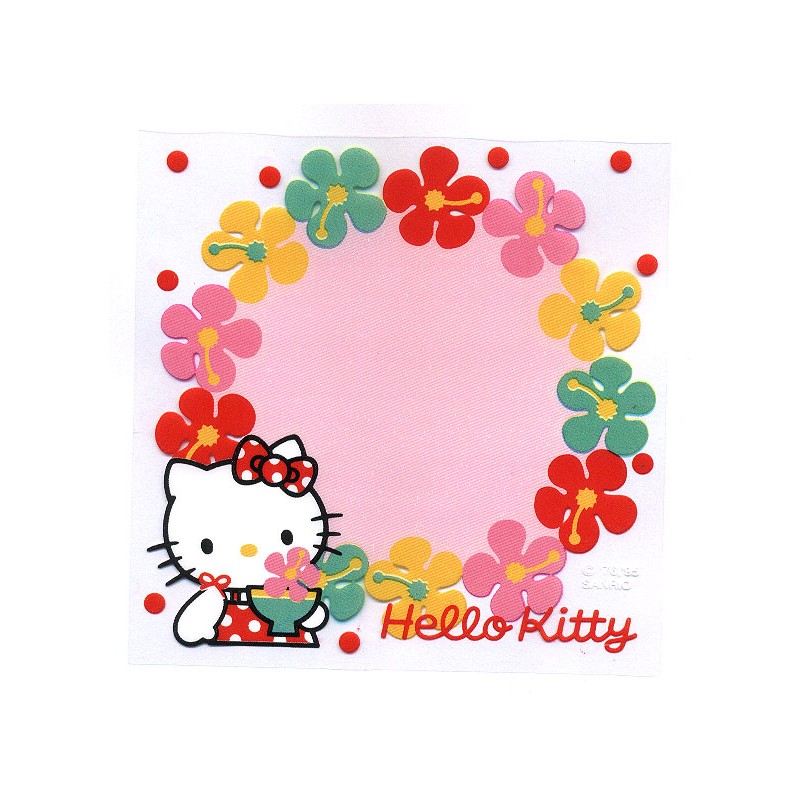 Ano 1995. Nota Hello Kitty (Plástico) Flores Vintage Sanrio