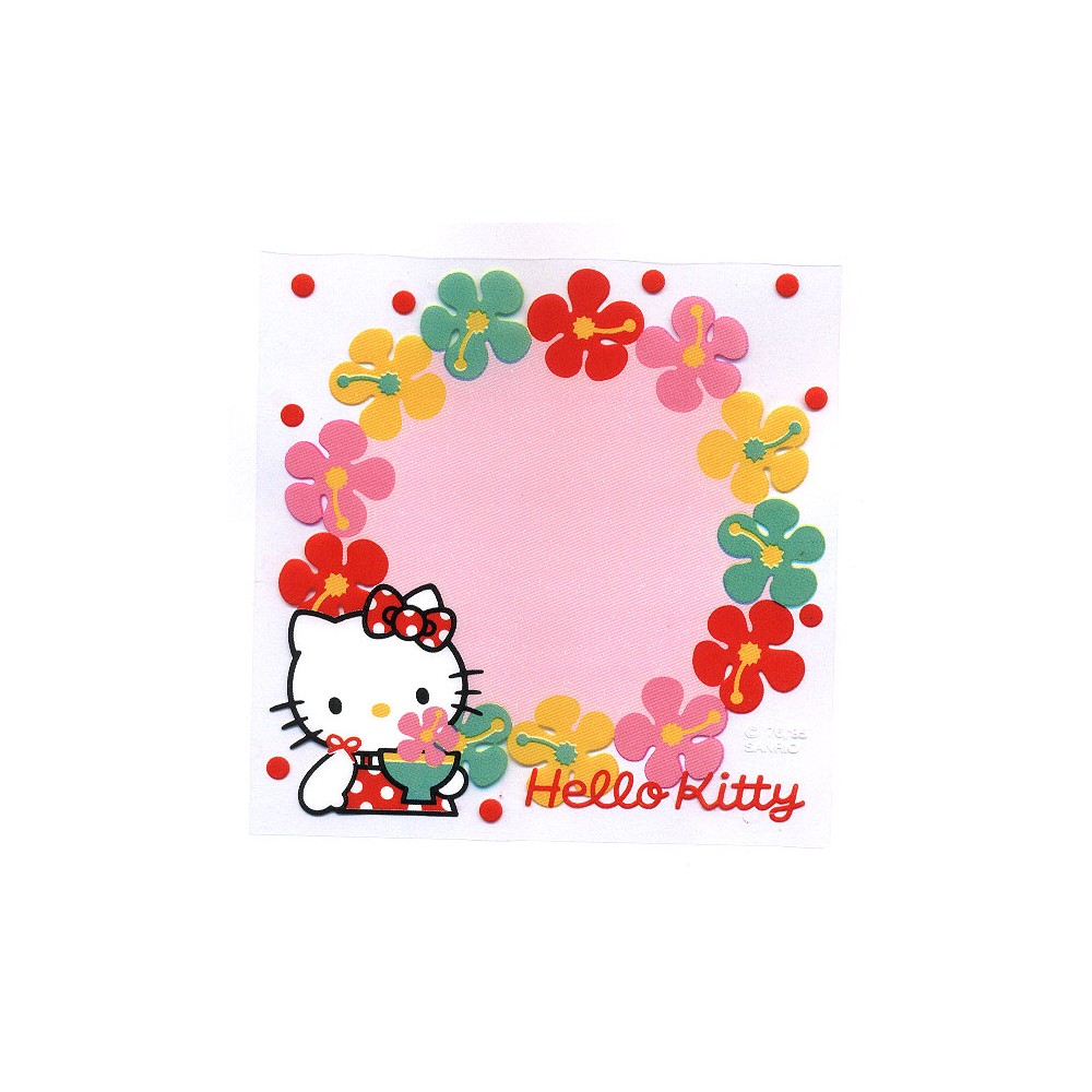 Ano 1995. Nota Hello Kitty (Plástico) Flores Sanrio