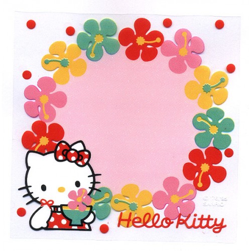 Ano 1995. Nota Hello Kitty (Plástico) Flores Vintage Sanrio