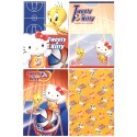 Ano 2002. Kit 4 Notas Hello Kitty & Tweety PBasketball Sanrio