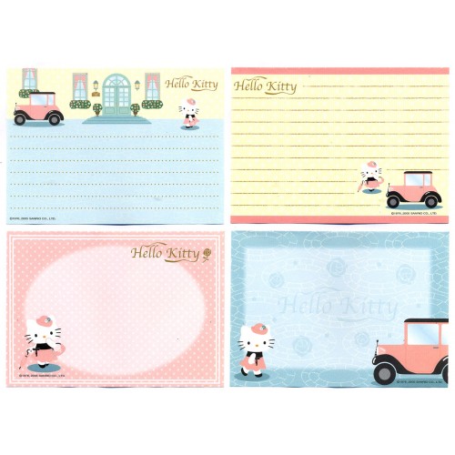 Ano 2005. Kit 4 Notas Hello Kitty In the Town Sanrio