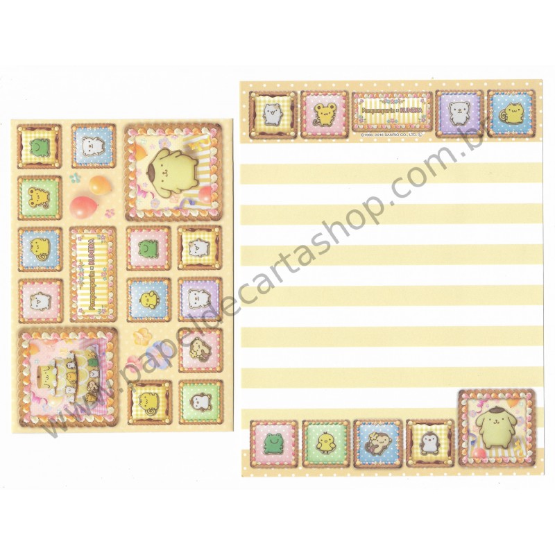 Ano 2016. Conjunto de Papel de Carta Pompompurin X KUNIKA 20th Sanrio