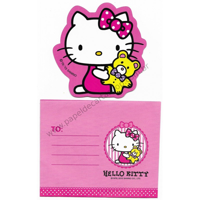 Ano 2013. Cartão Pequeno Hello Kitty Yellow Bear (CRS) Sanrio