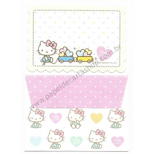 Ano 2015. Kit Mini-Cartão de Mensagem Hello Kitty Train Sanrio