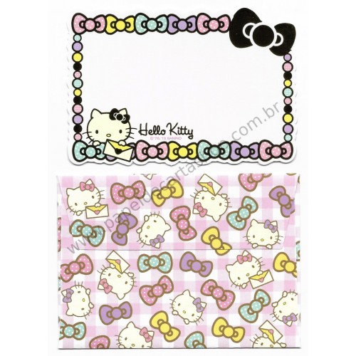 Ano 2015. Kit Mini-Cartão de Mensagem Hello Kitty Ribbons Sanrio