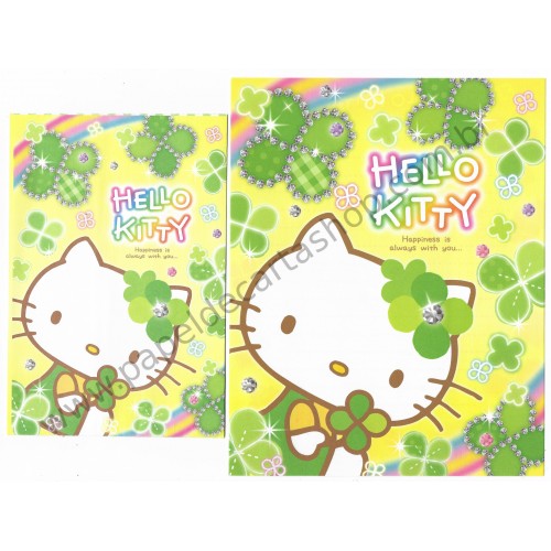 Ano 2013. Conjunto de Papel de Carta Hello Kitty Clovers Sanrio