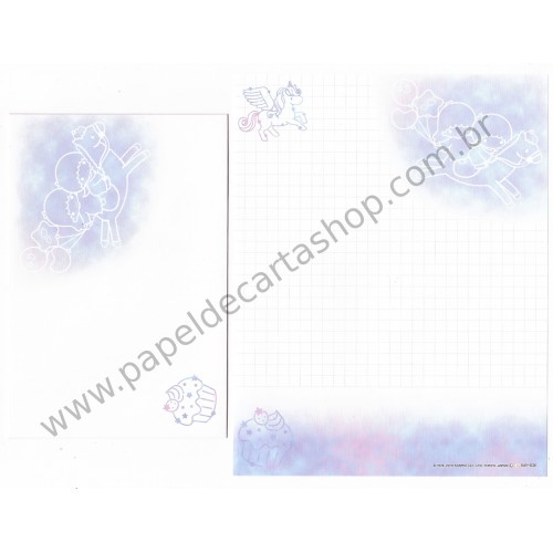 Ano 2016. Kit 2 Conjuntos de Papel de Carta Little Twin Stars Canvas Sanrio