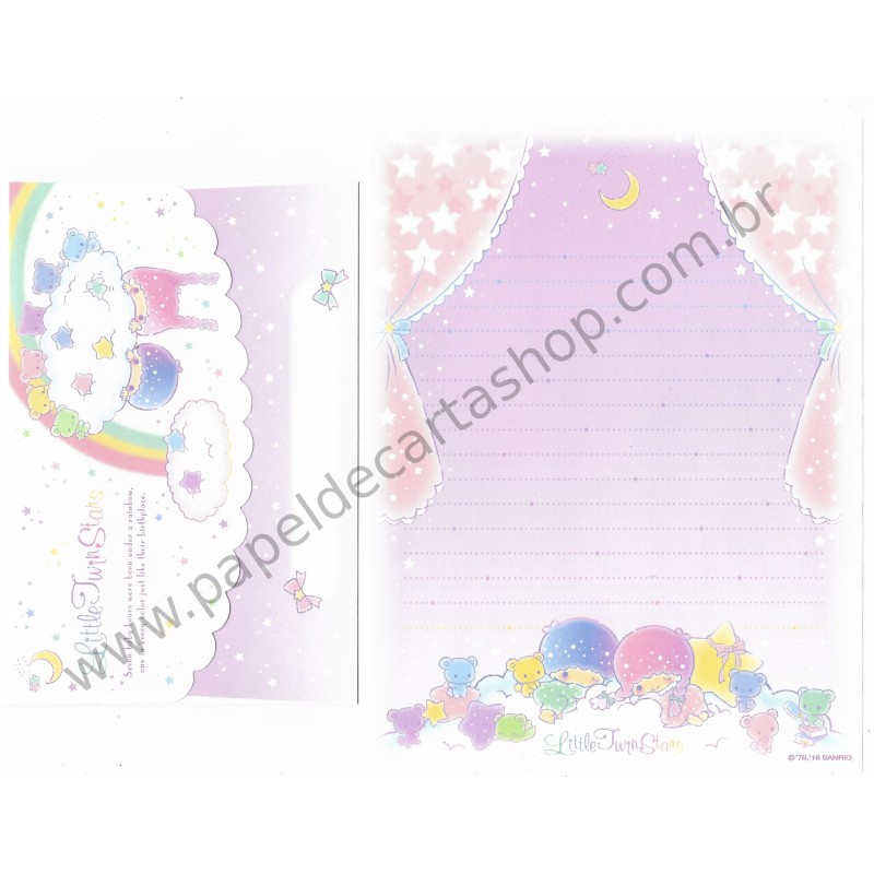 Ano 2016. Conjunto de Papel de Carta Little Twin Stars 7 Bears Sanrio