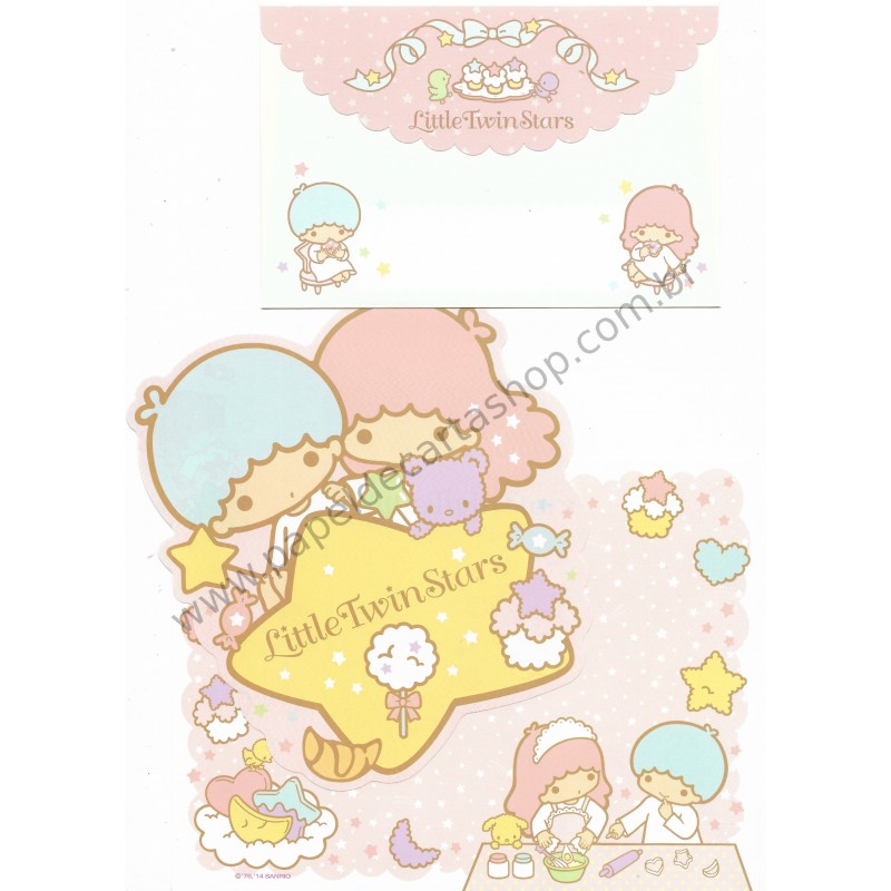 Ano 2014. Kit 2 Conjuntos de Papel de Carta Little Twin Stars Stars Sanrio