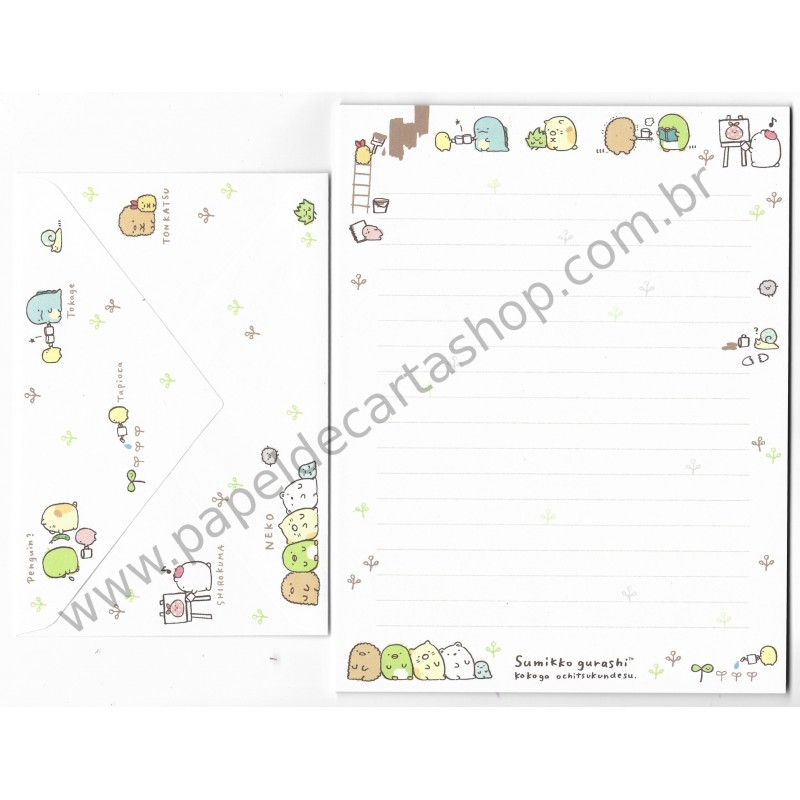 Kit 2 Conjuntos de Papel de Carta Sumikko Gurashi 1 SAN-X