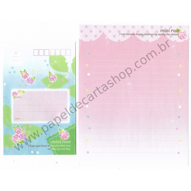 Conjunto de Papel de Carta Importado Mini Rose - Japan