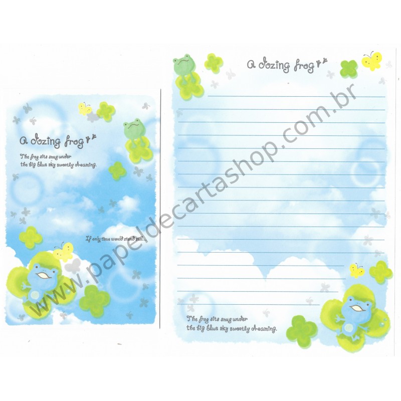 Conjunto de Papel de Carta A Dozing Frog - DAISO Japan