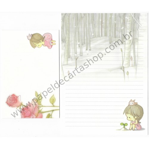 Conjunto de Papel de Carta Importado AMY & TIM 10