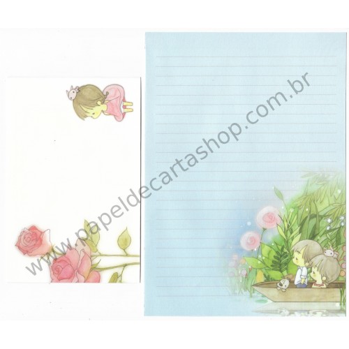 Conjunto de Papel de Carta Importado AMY & TIM 14