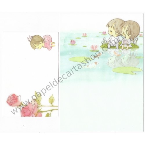 Conjunto de Papel de Carta Importado AMY & TIM 15